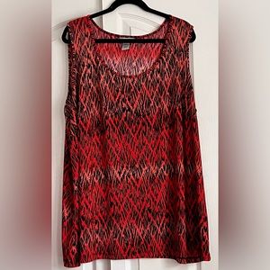 CATHERINES WOMENS TANK< BLACK & CORAL, size 3X